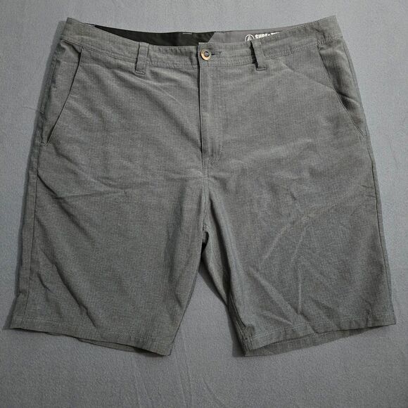 Volcom Men 38 Surf & Turf Gray 2 Way Stretch Flat Front Shorts - Picture 1 of 13